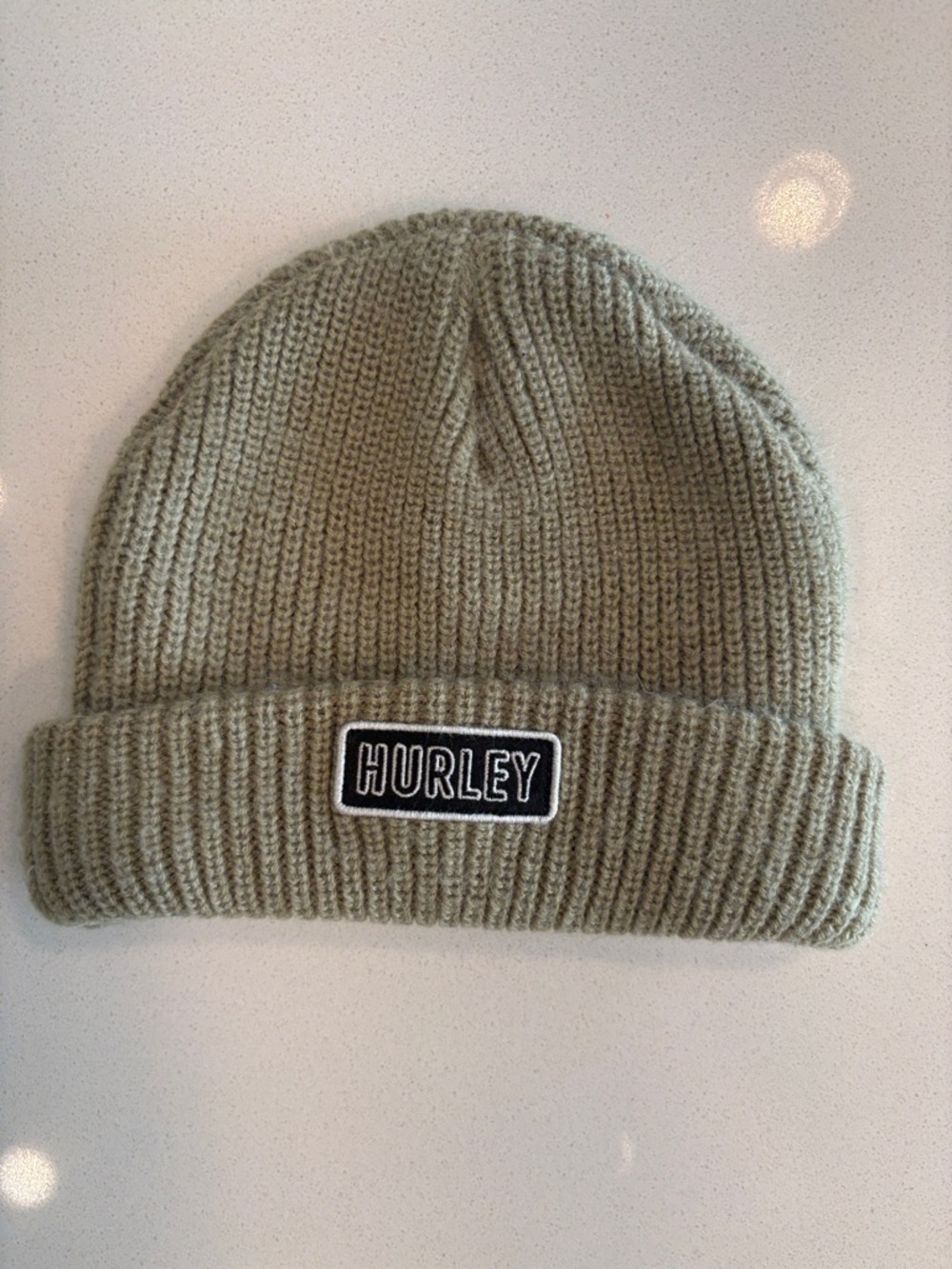 Hurley Olive Rib-Knit Beanie Hat